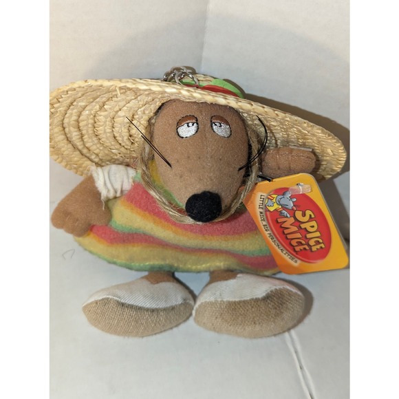 Spice Mice Miguel Raton Mexican Mouse Key Chain Says 3 Phrases NWT Fun Gift - Picture 1 of 9